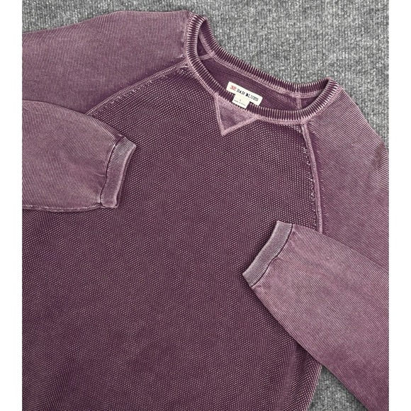 32 Bar Blues Sweatshirt Men's Large Crew Neck Long Sleeve Knit Purple - Picture 1 of 7